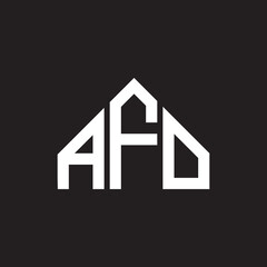 AFO letter logo design. AFO monogram initials letter logo concept. AFO letter design in black background.
