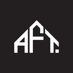 AFT letter logo design. AFT monogram initials letter logo concept. AFT letter design in black background.