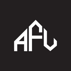 AFV letter logo design. AFV monogram initials letter logo concept. AFV letter design in black background.