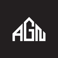AGN letter logo design. AGN monogram initials letter logo concept. AGN letter design in black background.