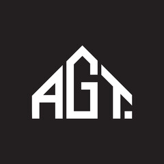 AGT letter logo design. AGT monogram initials letter logo concept. AGT letter design in black background.
