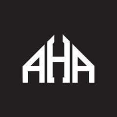 AHA letter logo design. AHA monogram initials letter logo concept. AHA letter design in black background.