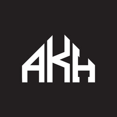 AKH letter logo design. AKH monogram initials letter logo concept. AKH letter design in black background.