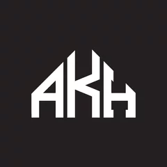 Deurstickers AKH letter logo design. AKH monogram initials letter logo concept. AKH letter design in black background. © Faisal