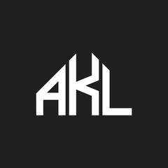 AKL letter logo design. AKL monogram initials letter logo concept. AKL letter design in black background.