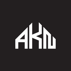 AKN letter logo design. AKN monogram initials letter logo concept. AKN letter design in black background.