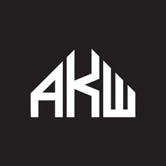 AKW letter logo design. AKW monogram initials letter logo concept. AKW letter design in black background.AKW letter logo design. 