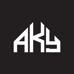 Fototapeta premium AKY letter logo design. AKY monogram initials letter logo concept. AKY letter design in black background.