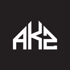 AKZ letter logo design. AKZ monogram initials letter logo concept. AKZ letter design in black background.