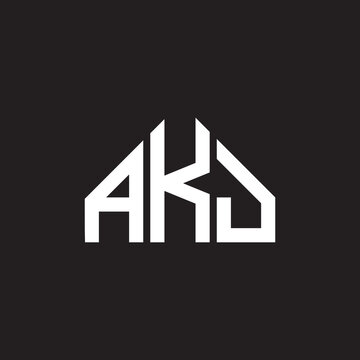 AKJ letter logo design. AKJ monogram initials letter logo concept. AKJ letter design in black background.