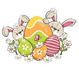 Happy Easter illustration Vector, Easter Day Background wallpaper, Easter Cartoon Drawing  Outline