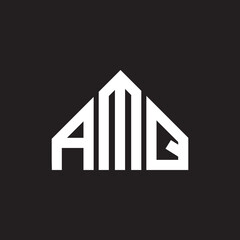 AMQ letter logo design. AMQ monogram initials letter logo concept. AMQ letter design in black background.