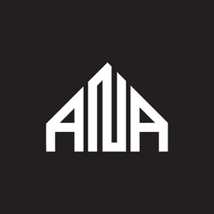 ANA letter logo design. ANA monogram initials letter logo concept. ANA letter design in black background.