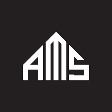 AMS letter logo design. AMS monogram initials letter logo concept. AMS letter design in black background.