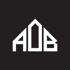 AOB letter logo design. AOB monogram initials letter logo concept. AOB letter design in black background.