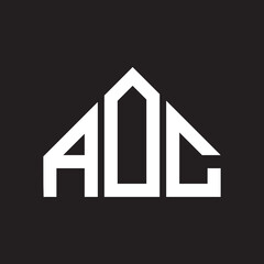 AOC letter logo design. AOC monogram initials letter logo concept. AOC letter design in black background.