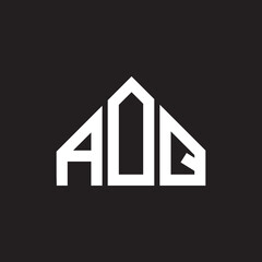 AOQ letter logo design. AOQ monogram initials letter logo concept. AOQ letter design in black background.