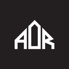 AOR letter logo design. AOR monogram initials letter logo concept. AOR letter design in black background.AOR letter logo design. AOR monogram initials letter logo concept. 