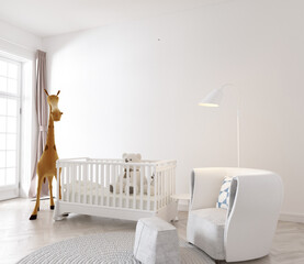 empty cute modern nursery room design