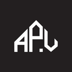 APv letter logo design. APv monogram initials letter logo concept. APv letter design in black background.