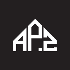 APZ letter logo design. APZ monogram initials letter logo concept. APZ letter design in black background.