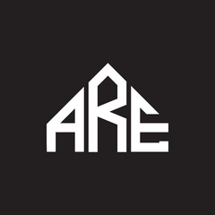 ARE letter logo design. ARE monogram initials letter logo concept. ARE letter design in black background.