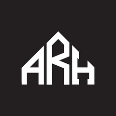 ARH letter logo design. ARH monogram initials letter logo concept. ARH letter design in black background.ARH letter logo design. ARH monogram initials letter logo concept.