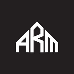 ARM letter logo design. ARM monogram initials letter logo concept. ARM letter design in black background.