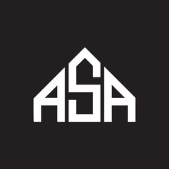 ASA letter logo design. ASA monogram initials letter logo concept. ASA letter design in black background.