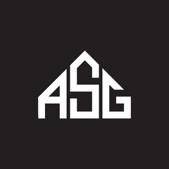 ASg letter logo design. ASg monogram initials letter logo concept. ASg letter design in black background.