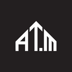ATM letter logo design. ATM monogram initials letter logo concept. ATM letter design in black background.