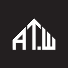 ATW letter logo design. ATW monogram initials letter logo concept. ATW letter design in black background.