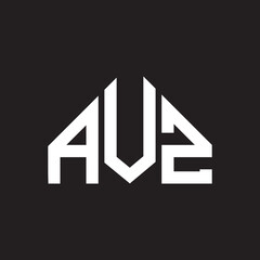 AVZ letter logo design. AVZ monogram initials letter logo concept. AVZ letter design in black background.