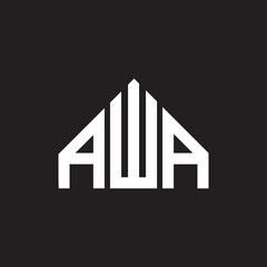 AWA letter logo design. AWA monogram initials letter logo concept. AWA letter design in black background. - obrazy, fototapety, plakaty