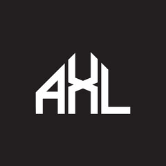 AXL letter logo design. AXL monogram initials letter logo concept. AXL letter design in black background.