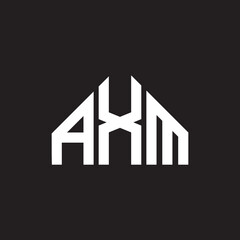 AXM letter logo design. AXM monogram initials letter logo concept. AXM letter design in black background.