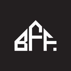 BFF letter logo design. BFF monogram initials letter logo concept. BFF letter design in black background.