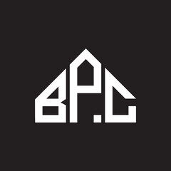 BPC letter logo design. BPC monogram initials letter logo concept. BPC letter design in black background.