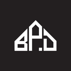 BPD letter logo design. BPD monogram initials letter logo concept. BPD letter design in black background.