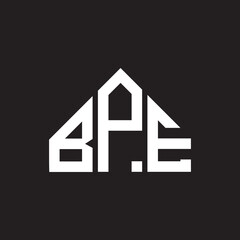 BPE letter logo design. BPE monogram initials letter logo concept. BPE letter design in black background.
