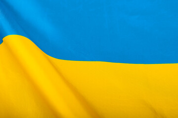 National flag of Ukraine fabric textile background