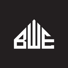BWE letter logo design. BWE monogram initials letter logo concept. BWE letter design in black background.