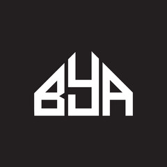 BYA letter logo design. BYA monogram initials letter logo concept. BYA letter design in black background.