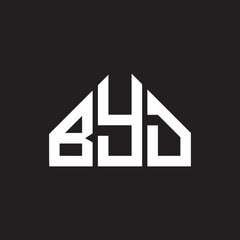 BYD letter logo design. BYD monogram initials letter logo concept. BYD letter design in black background.