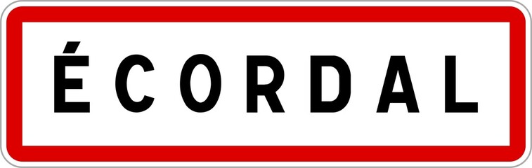 Panneau entrée ville agglomération Écordal / Town entrance sign Écordal