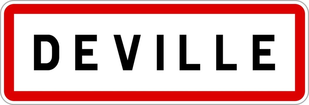 Panneau entr&eacute;e ville agglom&eacute;ration Deville / Town entrance sign Deville