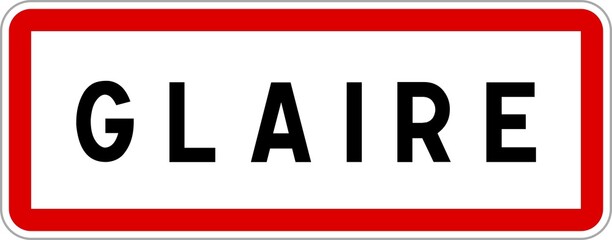 Panneau entrée ville agglomération Glaire / Town entrance sign Glaire