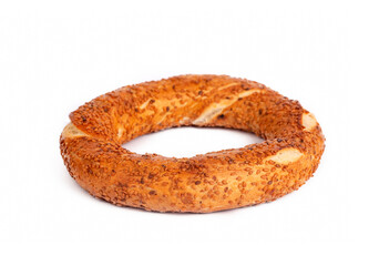 Turkish bagel on the white background.