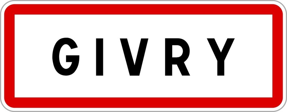 Panneau entrée ville agglomération Givry / Town entrance sign Givry