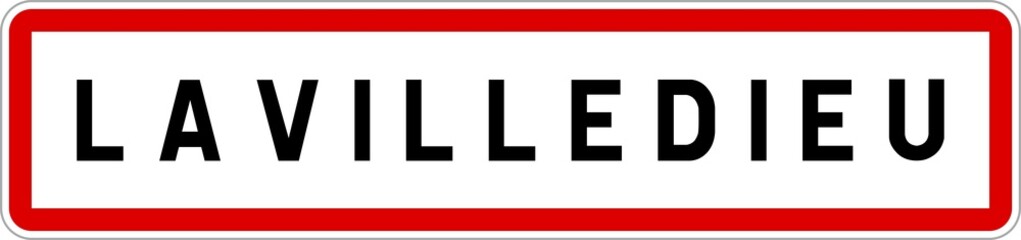 Obraz premium Panneau entrée ville agglomération Lavilledieu / Town entrance sign Lavilledieu